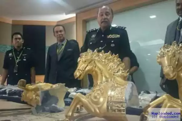 Photos: Nigerian man nabbed in Kuala Lumpur, Malaysia with drugs hidden in ceremic horse sculptures